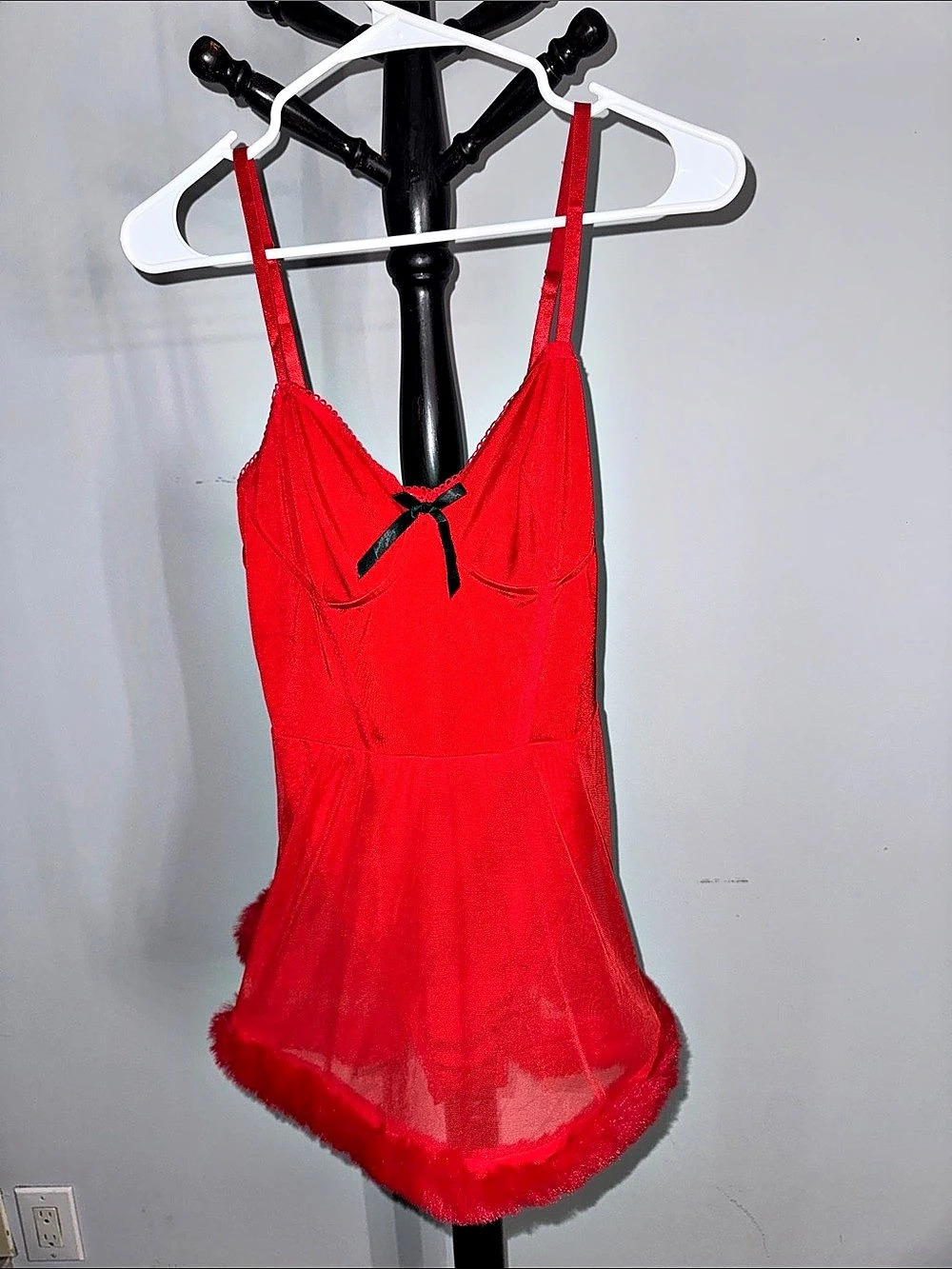 Avidlove Red Sheer Babydoll Lingerie Size Large 29.1.T